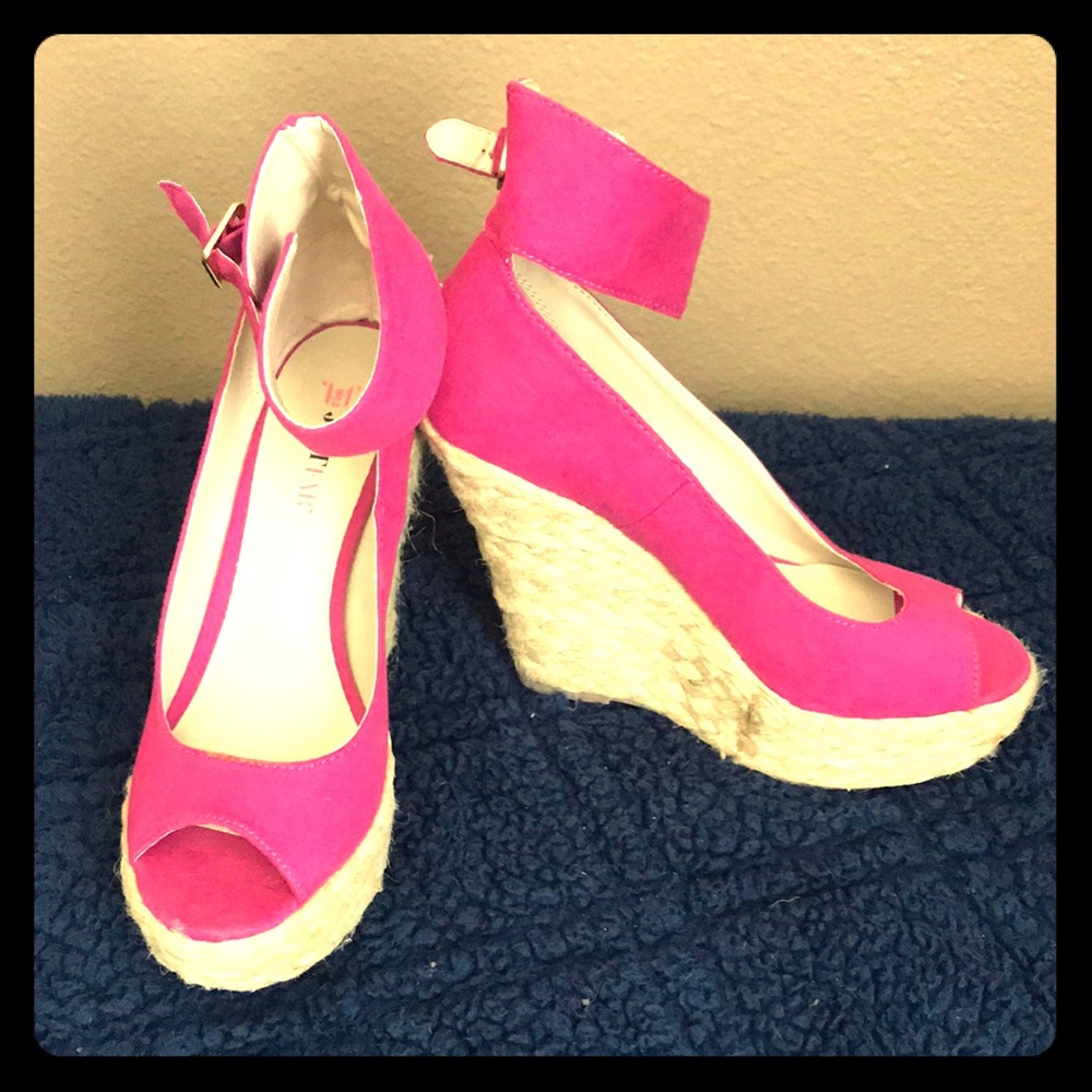 Just Fab 7M Hot Pink 5 in. Espadrilles